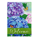 Hydrangea and Butterfly Welcome Garden Burlap Flag,14b10942