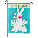 Bunny Trio Garden Burlap Flag,14b8407bl