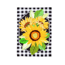 Sunflowers and Checks Garden Linen Flag,14l10418