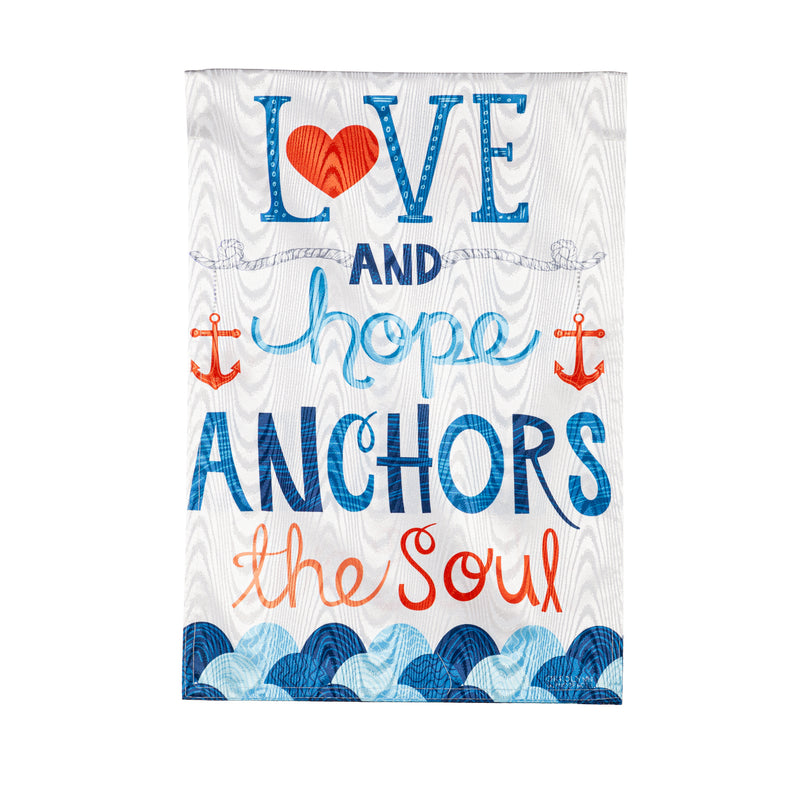Evergreen Flag,Love and Hope Anchors the Soul Moire Garden Flag,0.2x12.5x18 Inches