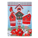 Snow Bird Houses Suede Garden Flag,14s10832