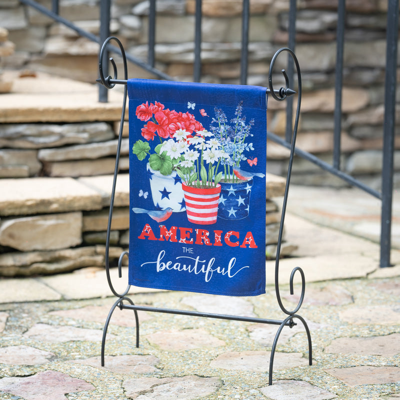 Evergreen Flag,America the Beautiful Suede Garden Flag,0.02x12.5x18 Inches