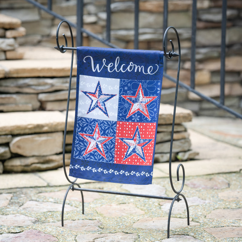 Evergreen Flag,Red, White, and Blue Stars Suede Garden Flag,0.02x12.5x18 Inches