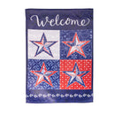 Red, White, and Blue Stars Suede Garden Flag,14s11307