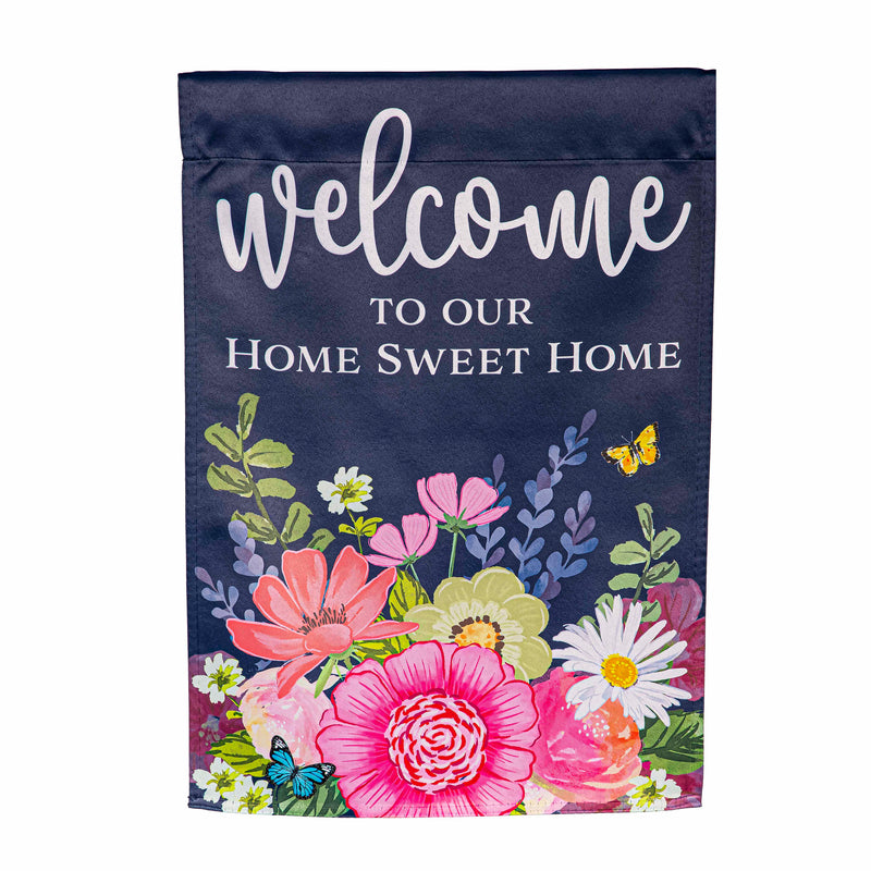 Evergreen Flag,Welcome To Our Home Sweet Home Suede Garden Flag,0.02x12.5x18 Inches