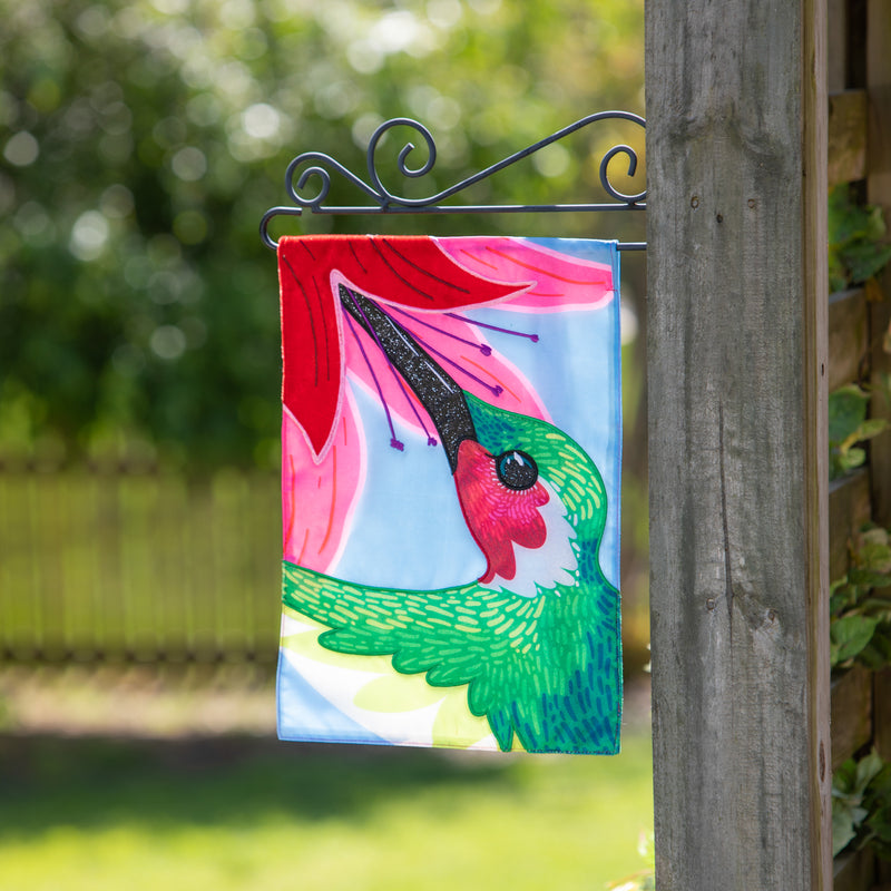 Evergreen Flag,Big Hummingbird Applique Garden Flag,0.2x12.5x18 Inches