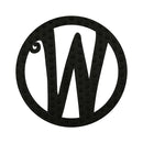 10" Pin-On Black Embossed Felt Monogram Letter W,20072pw