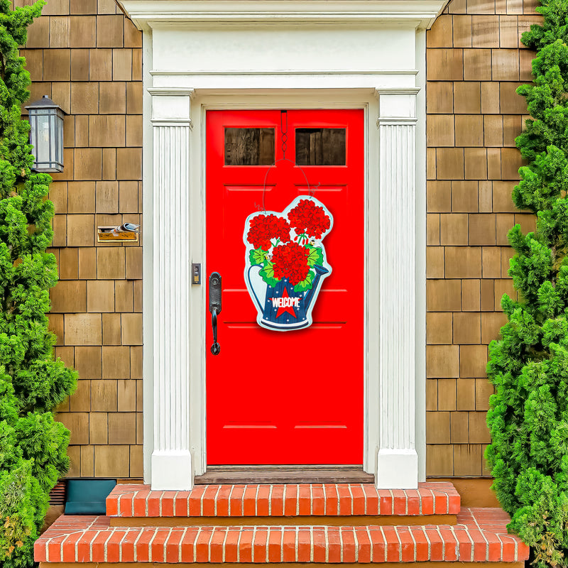 Evergreen Door Decor,Patriotic Geranium Estate Door Décor,16x1x25 Inches