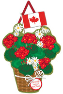 Canadian Patriotic Basket of Flowers Burlap Door Decor,2dhb1178
