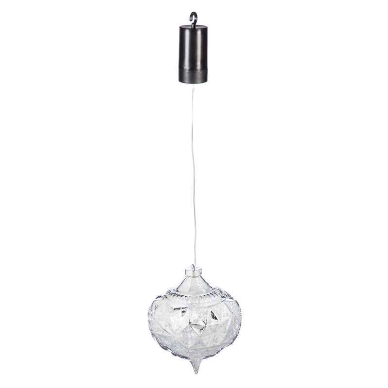 6" Shatterproof Outdoor Safe Battery Operated LED Ornament, 2 asst., Red and Silver,  5.91"x5.91"x5.91"inches