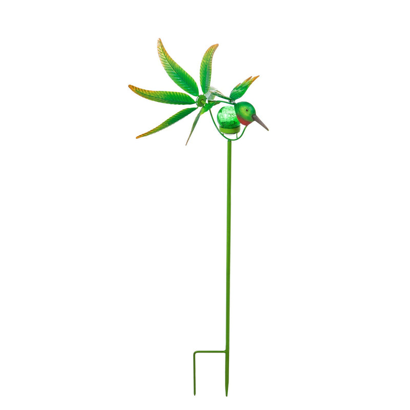 36"H Solar Hummingbird Staked Wind Spinner,12.99"x12.2"x36.61"inches
