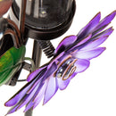 36"H Solar Rain Gauge Garden Stake with Purple Flower, Purple Butterfly,2sp7231