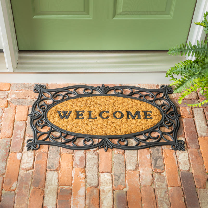 Evergreen Floormat,Welcome Coir and Rubber Grate Mat,29x0.31x18 Inches