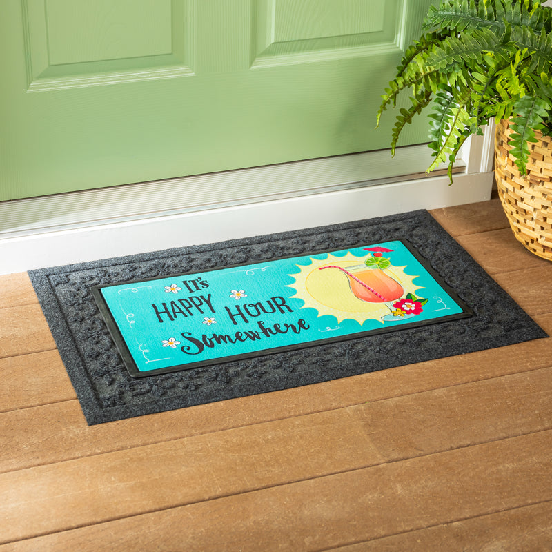 Evergreen Floormat,It's Happy Hour Somewhere Sassafras Switch Mat,0.25x22x10 Inches