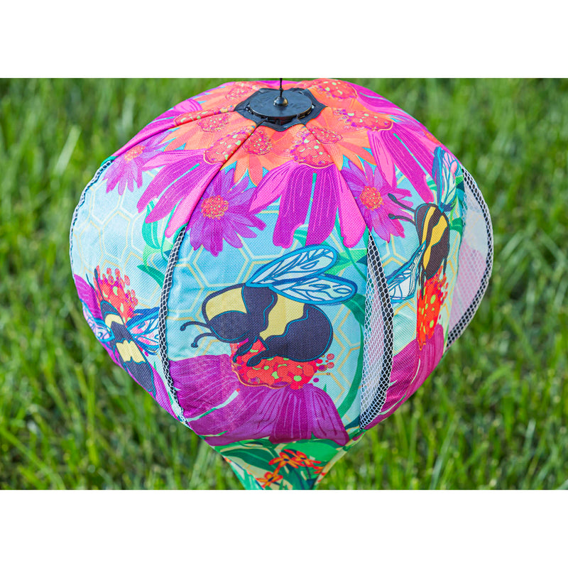 Evergreen Ballon Spinner,Buzzing Bee Burlap Animated Balloon Spinner,15x15x55 Inches