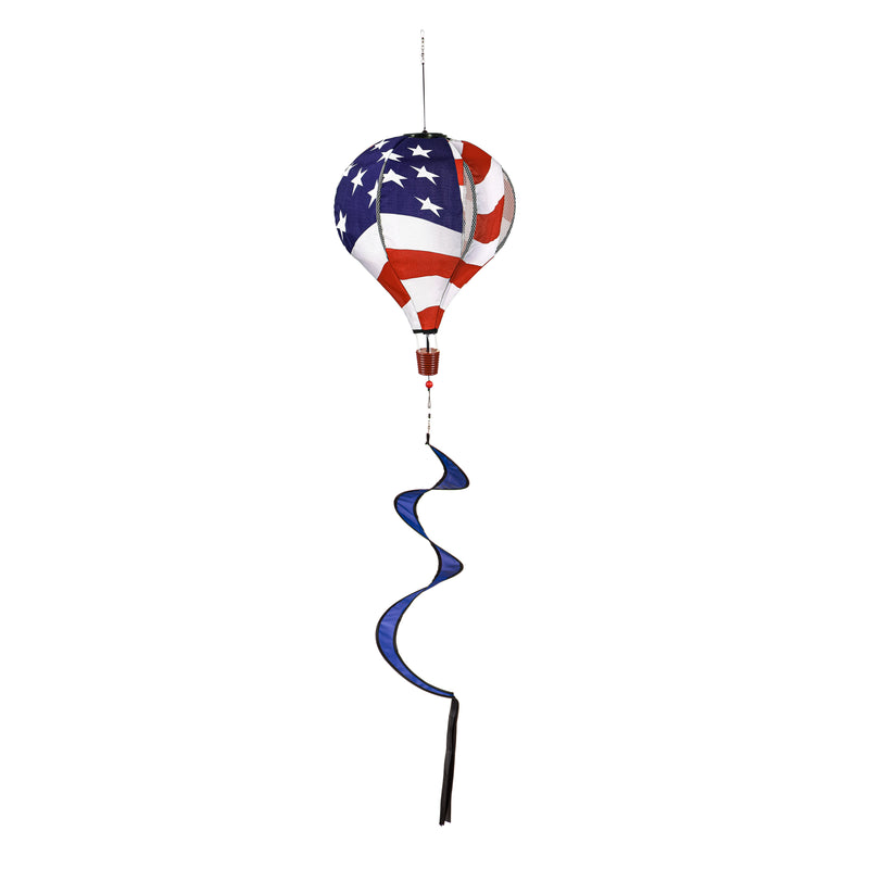 Evergreen Ballon Spinner,Waving American Flag Animated Lit Balloon Spinner,15x55x15 Inches