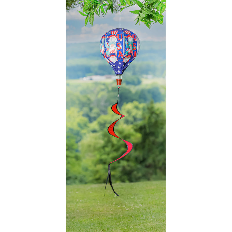 Evergreen Ballon Spinner,USA Gnomes Burlap Balloon Spinner,55x15x15 Inches