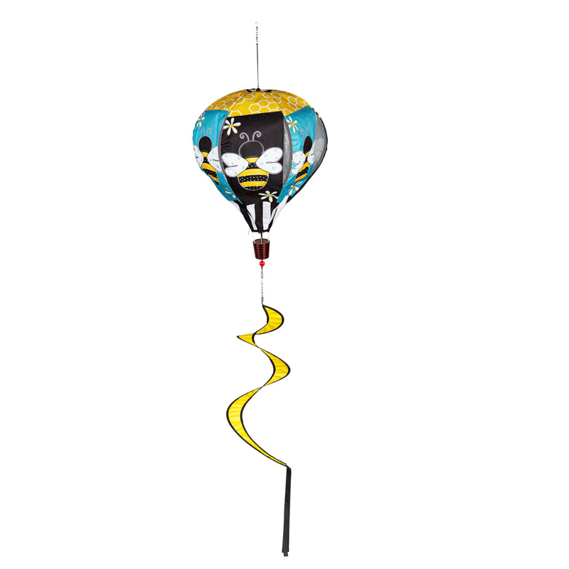 Evergreen Ballon Spinner,Buzzing Bee Burlap Balloon Spinner,15x15x55 Inches