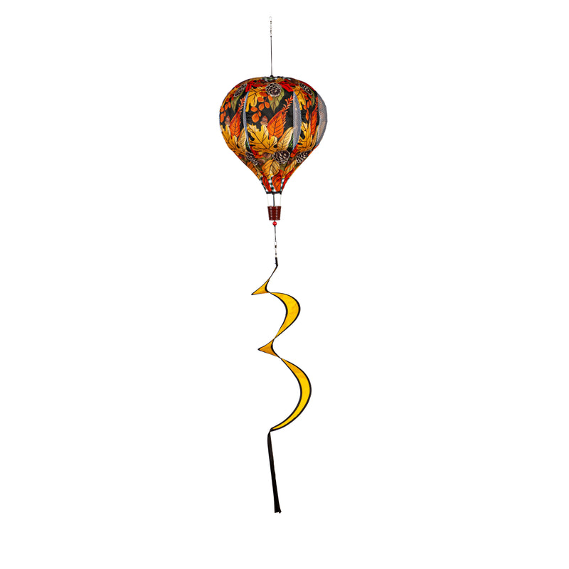 Evergreen Ballon Spinner,Grateful Thankful Blessed Leaves Burlap Balloon Spinner,15x15x55 Inches
