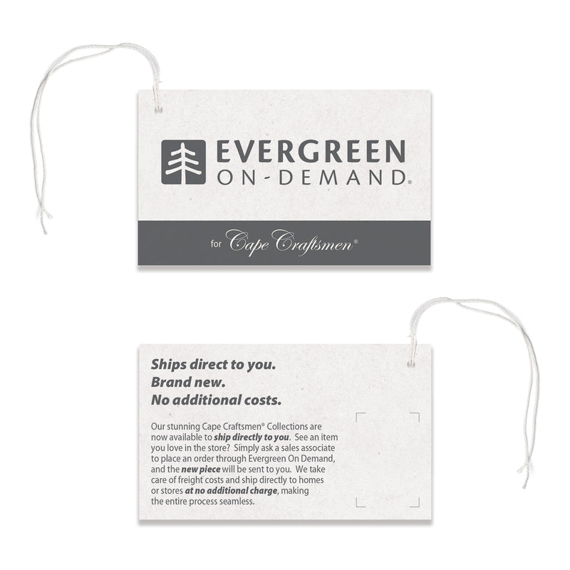 Evergreen EOD for Cape Craftsmen Hang Tag, Set of 12, 4'' x  2'' x 0'' inches.