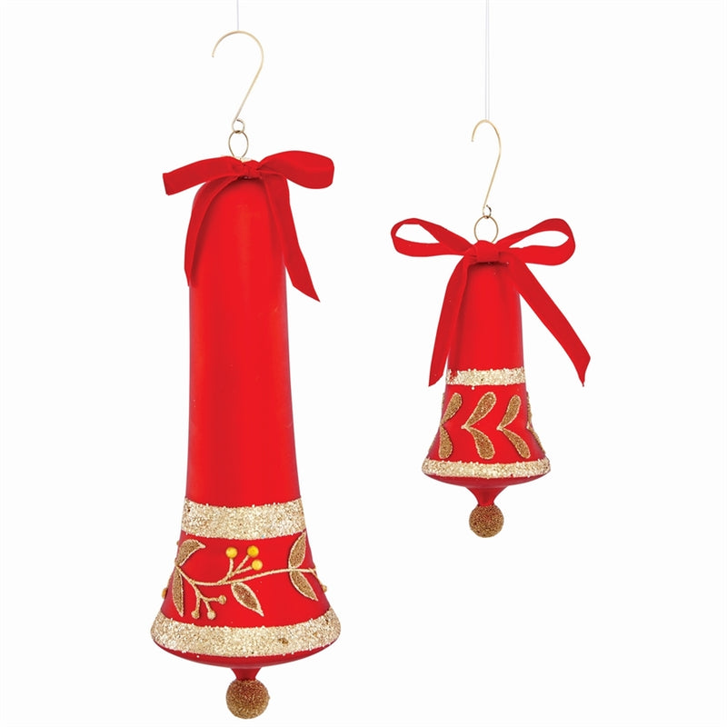 Bell Glass Ornaments , Set of 2