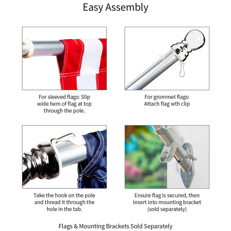 Chrome Finish Aluminum Pole w/ Anti Wrap Tube