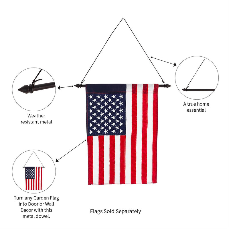 Garden Size Metal Dowel Flag Hanger