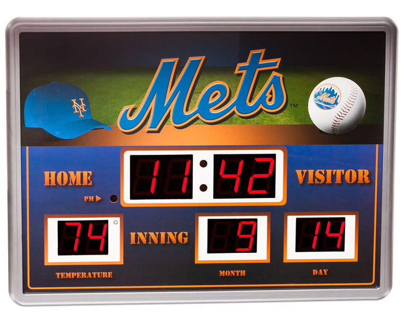 14"x19" ScoreBoard/Clock/Therm (Comm)-New York Mets,0127705