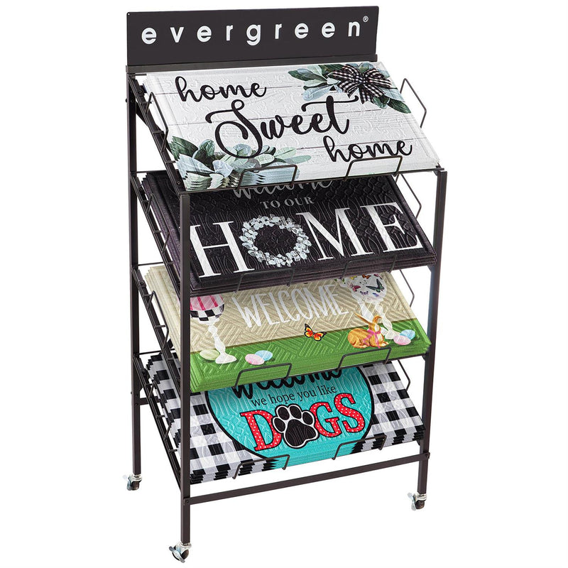 4-Shelf Metal Evergreen Floor Mat Display