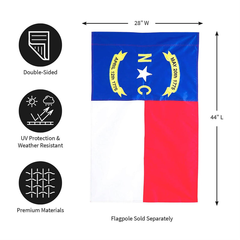 North Carolina State Flag House Applique Flag