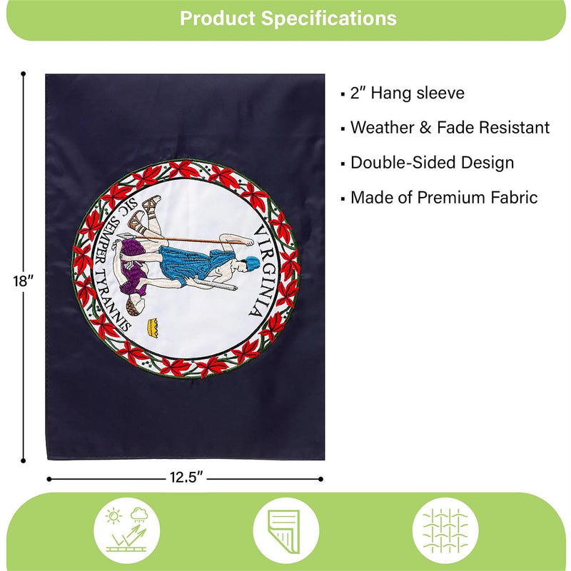 Virginia State Flag, Garden, Applique