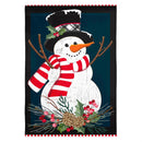 Holly Snowman Burlap House Flag