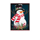 Holly Snowman Burlap House Flag