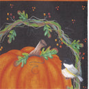 Chickadee and Pumpkin Burlap House Flag