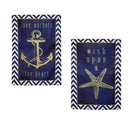 Anchor & Gold Reversible Burlap House Flag