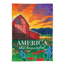 America The Beautiful Burlap House Flag