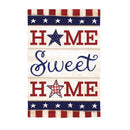 Patriotic Home Sweet Home Burlap House Flag