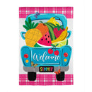 Fruity Truck Burlap House Flag