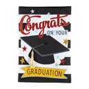 Congrats Grad Burlap House Flag