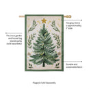 Christmas Tree With Acorn Burlap House Flag