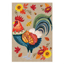 Harvest Rooster Burlap House Flag