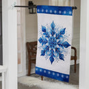 Sparkling Snowflake Burlap House Flag