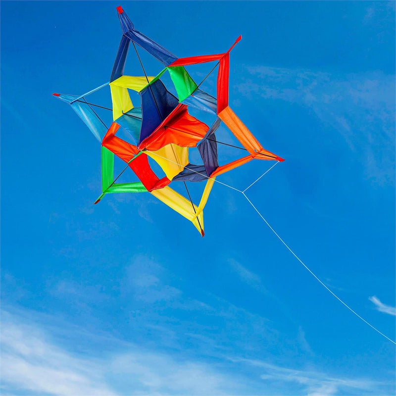 Ever Fliers Rainbow Geometric Kite with Reel