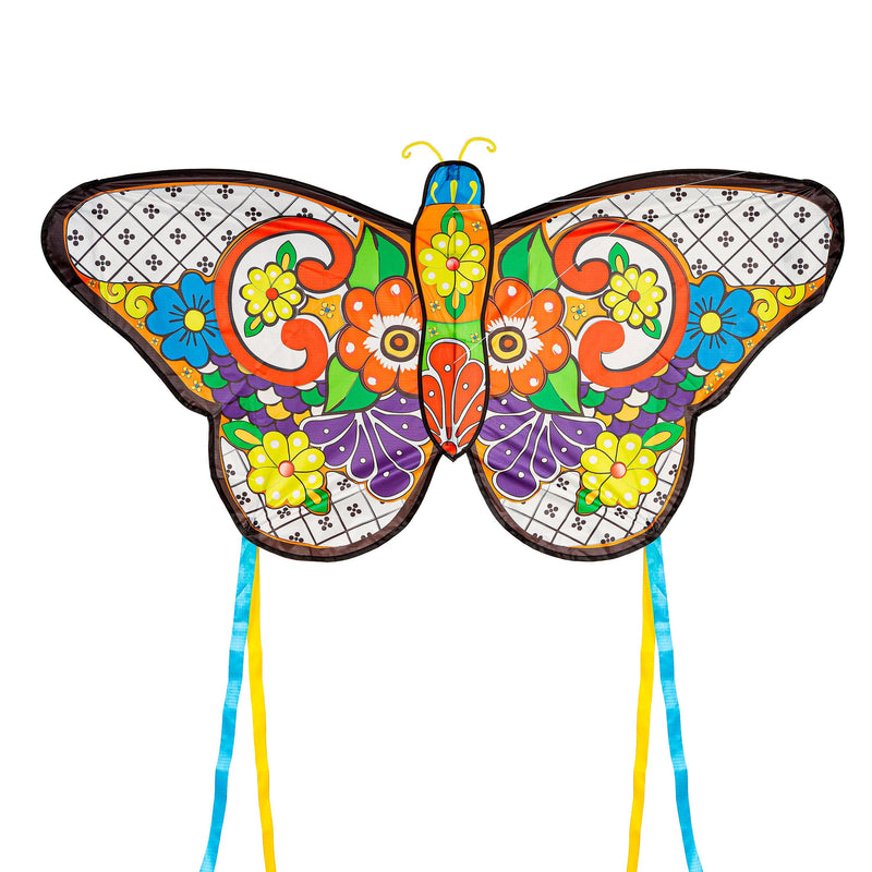 Ever Fliers Fun Floral Butterfly Kite with Tail and Reel
