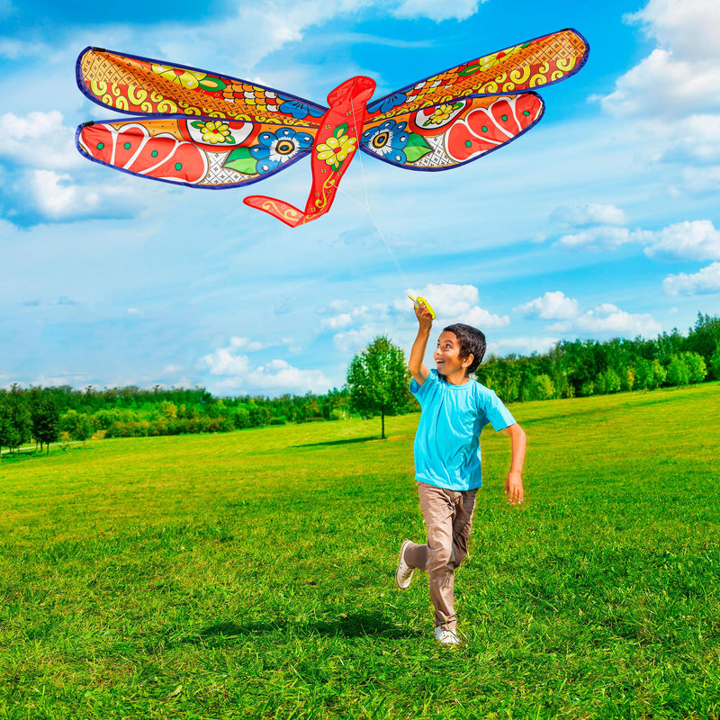 Ever Fliers Fun Floral Dragonfly Kite with Reel