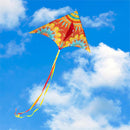 Ever Fliers Orange Mandala Floral Delta Kite with Tail and Reel
