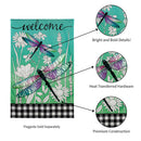 Dragonflies and Wildflowers House Linen Flag