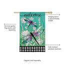 Dragonflies and Wildflowers House Linen Flag