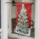 Woodland Animal Christmas Tree Lustre House Flag