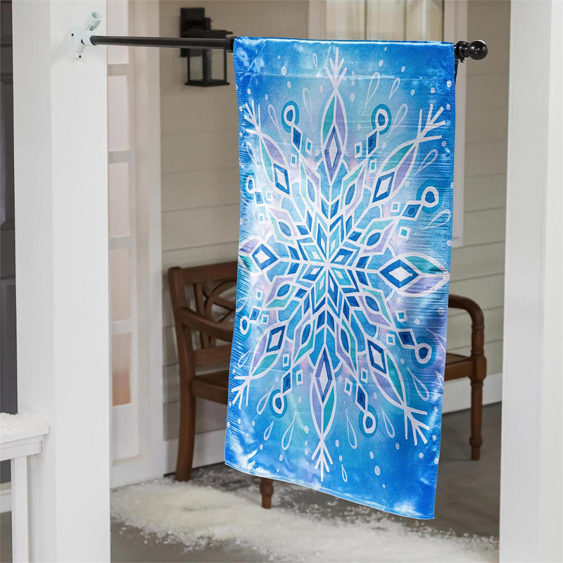 Vibrant Snowflake Lustre House Flag